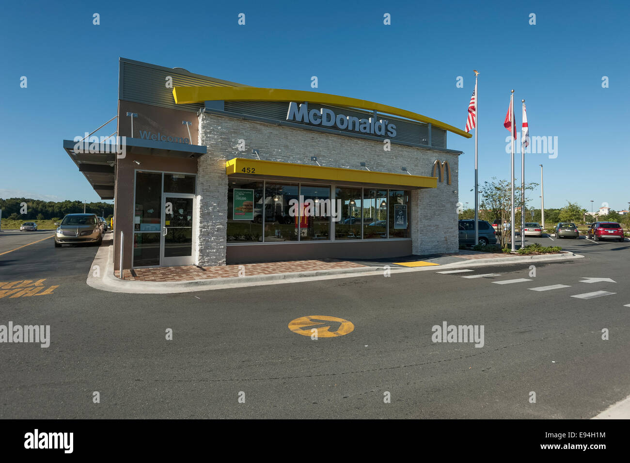 Neu errichteten MacDonalds Restaurant befindet sich im Lady Lake, Florida Vereinigte Staaten von Amerika Stockfoto