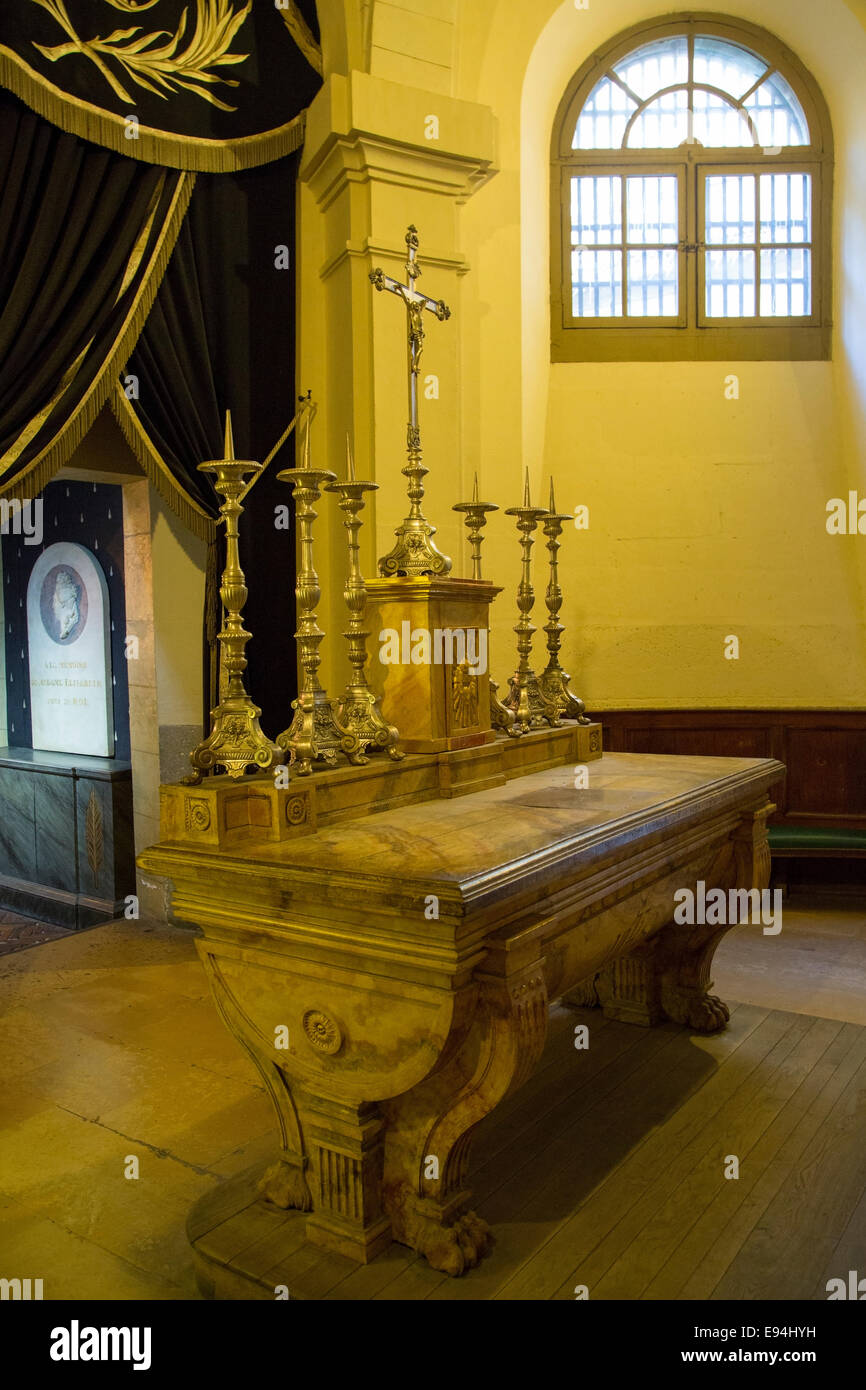 Gebet-Kapelle im Inneren der Conciergerie - berüchtigte Gefängnis, Paris, Frankreich Stockfoto