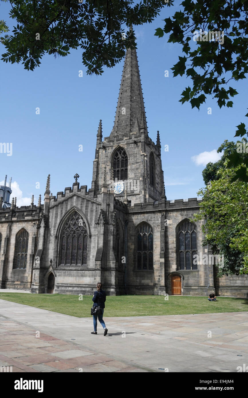Sheffield Anglican Cathedral - die Kathedrale Kirche von St Peter und St Paul, Stadtzentrum von Sheffield England Vereinigtes Königreich Ort der Anbetung Klasse I gelistet Stockfoto