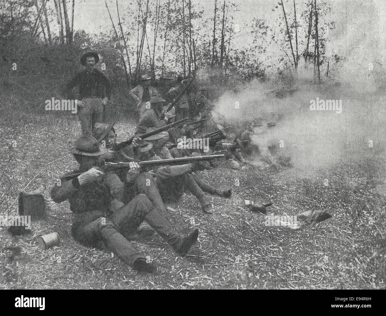 Nach einer Salve - Kick die alten Springfield - philippinischen Aufstand - 1899 Stockfoto