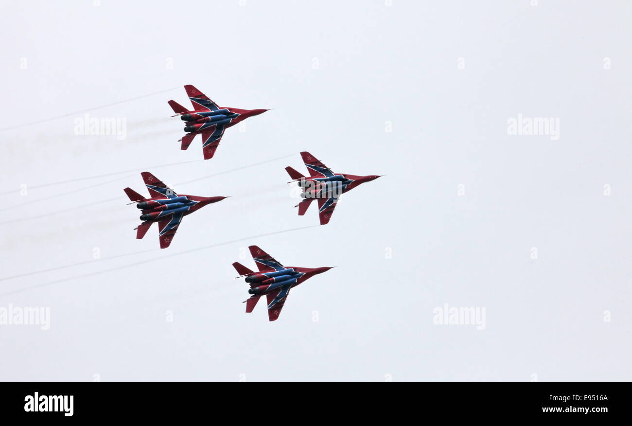 Kunstflugstaffel "Mauersegler" auf der MiG-29 Stockfoto