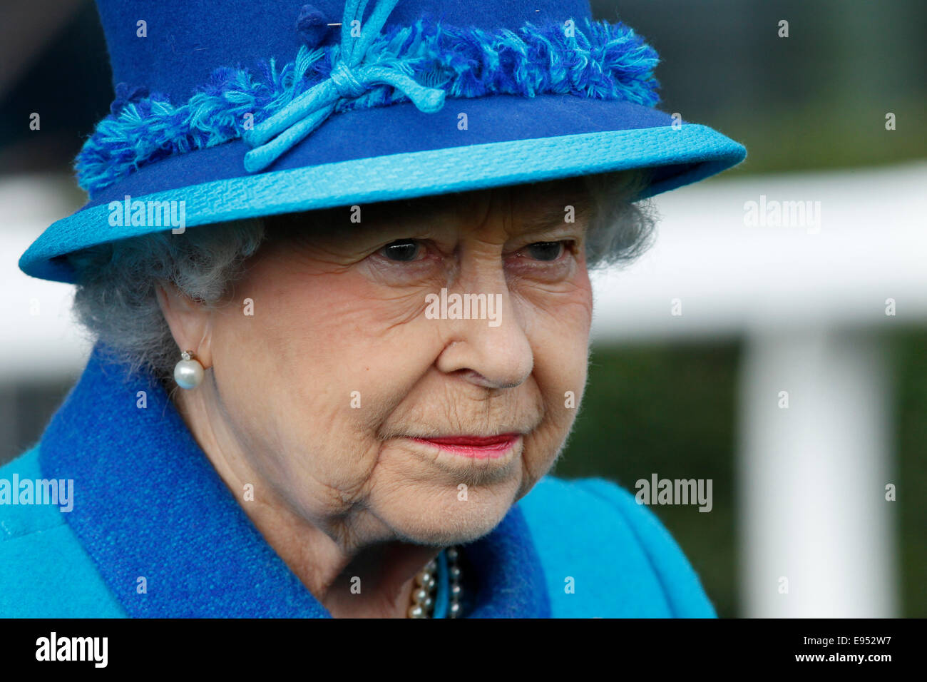 18.10.2014 - Ascot; Königin Elizabeth II. im Portrait. Bildnachweis: Lajos-Eric Balogh/turfstock.com Stockfoto