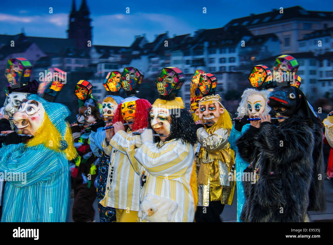 Morgenstraich Karnevalsumzug, Basel, Schweiz Stockfoto