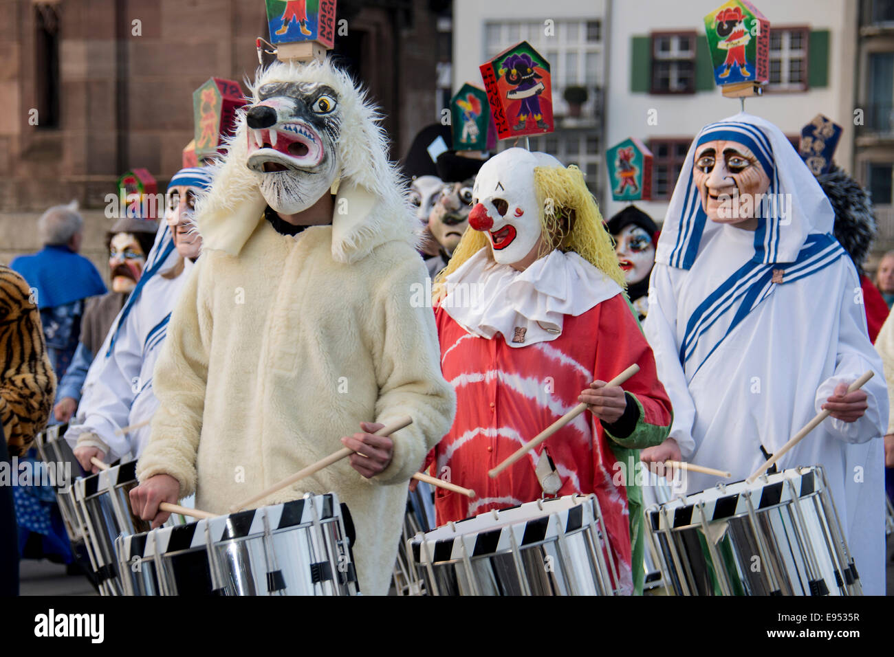 Morgenstraich Karnevalsumzug, Basel, Schweiz Stockfoto