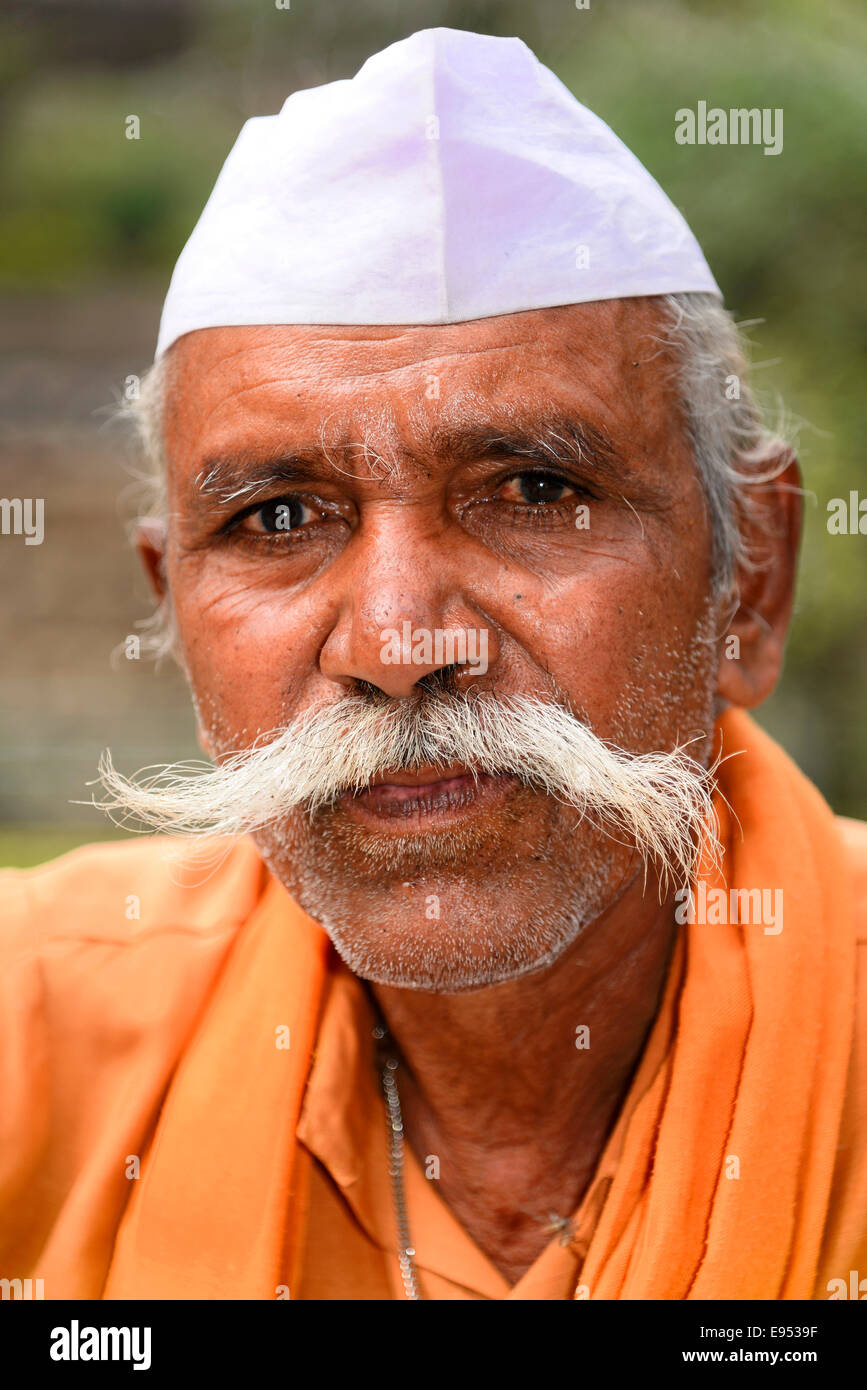 Reife indischen Mann, Porträt, Mumbai, Maharashtra, India Stockfoto