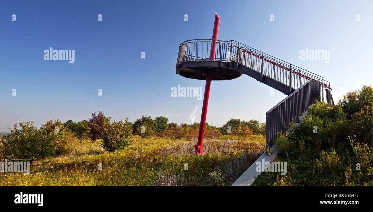 Aussichtsplattform auf Halde Pluto, Halde, Herne, Ruhrgebiet, Nordrhein-Westfalen, Deutschland Stockfoto