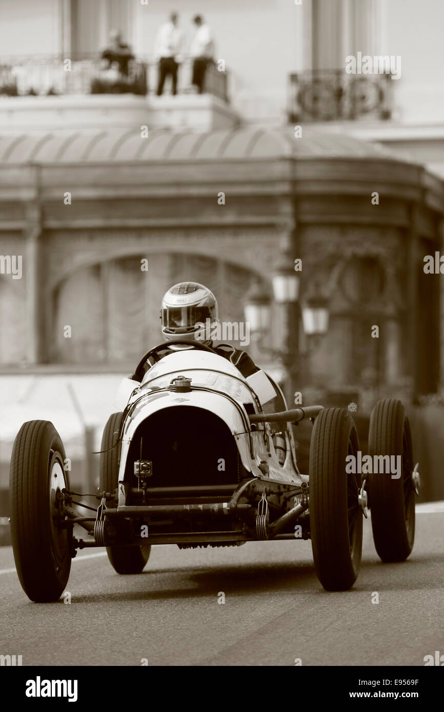 Historische Rennwagen Riley Dodds, Baujahr 1935, Fahrer Thierry Chanoine, 9. Grand Prix de Monaco Historique Stockfoto