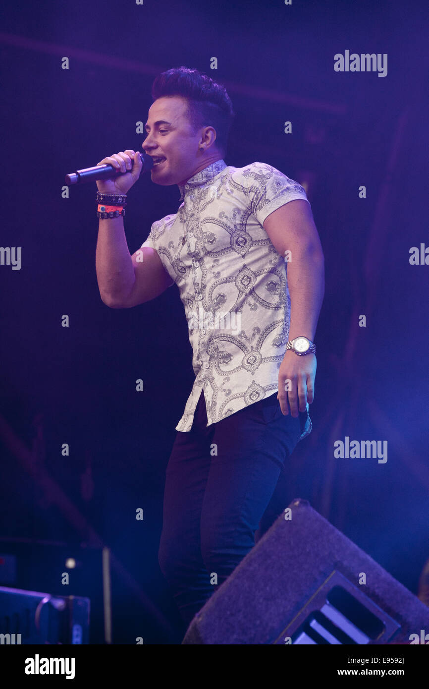 Tralee, Irland, 15. August 2014, Ryan Dolan führt live auf The Rose of Tralee Festival, Tralee, County Kerry am 15. August 2014 Stockfoto