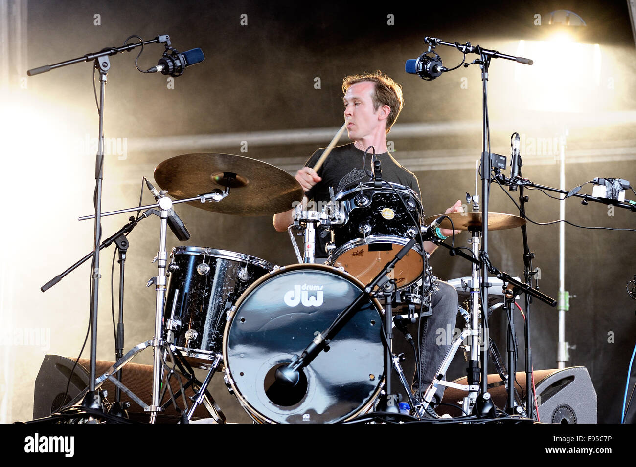 BARCELONA - 13 JUN: Machinedrum (amerikanische elektronische Musikproduzent und Darsteller) Auftritt beim Sonar Festival. Stockfoto