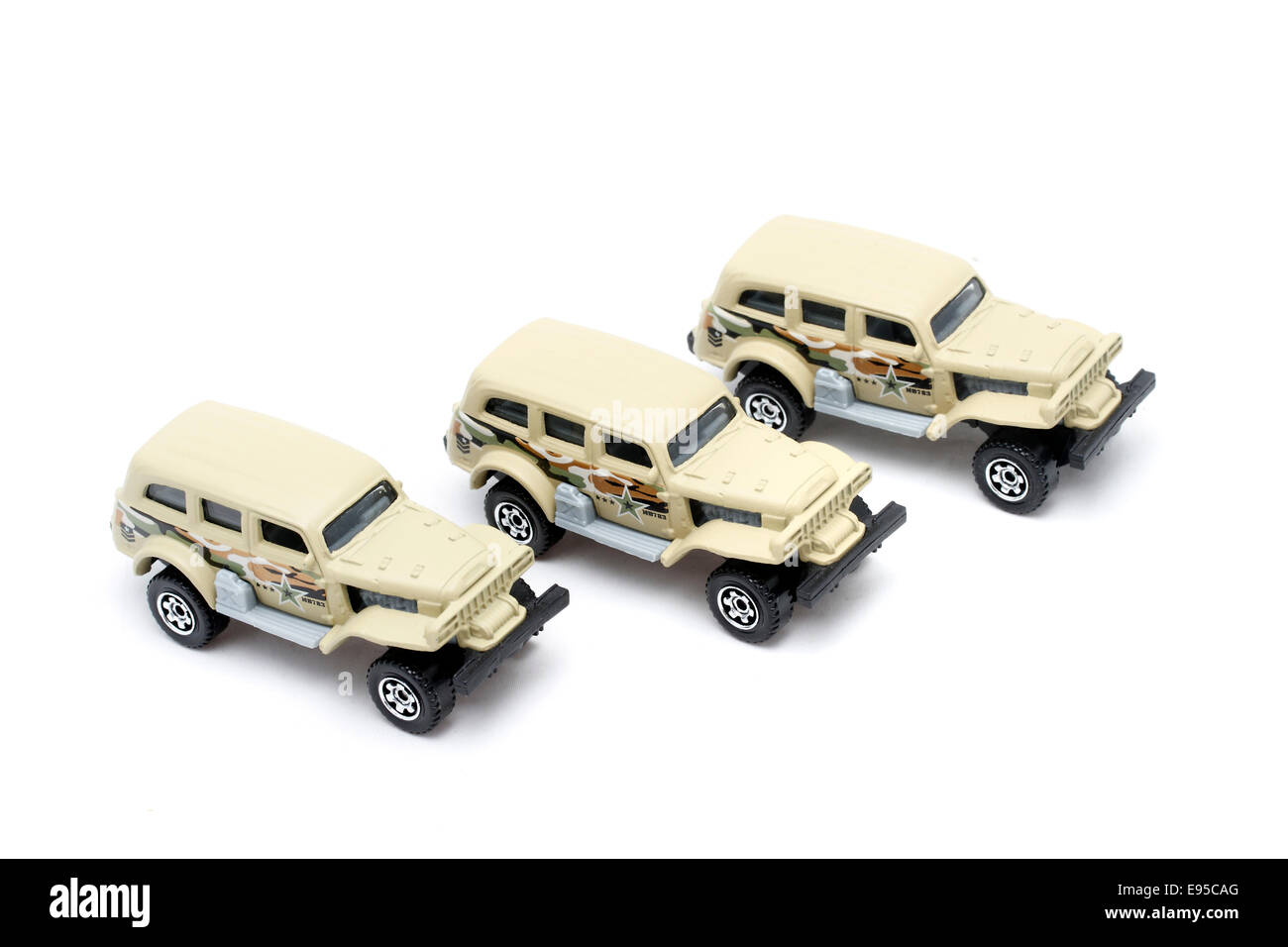 drei 3 Dschungel Crawler Mattel Matchbox Autos made in Thailand Stockfoto