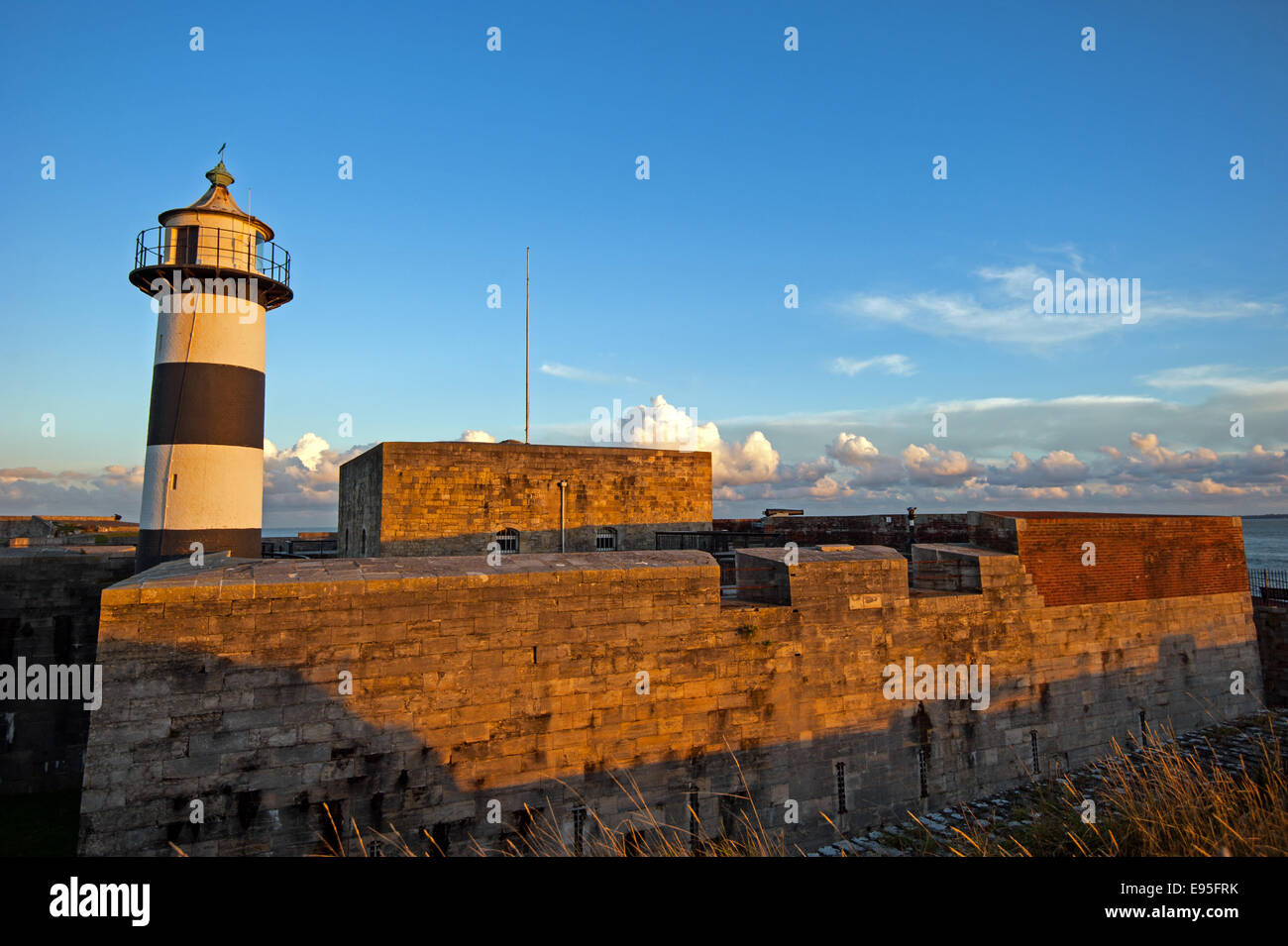 Southsea Leuchtturm am Southsea Castle bei Sonnenuntergang Stockfoto