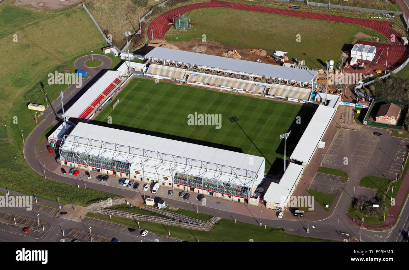 Luftaufnahme von Northampton Town FC, das Sixfields-Stadion Stockfoto