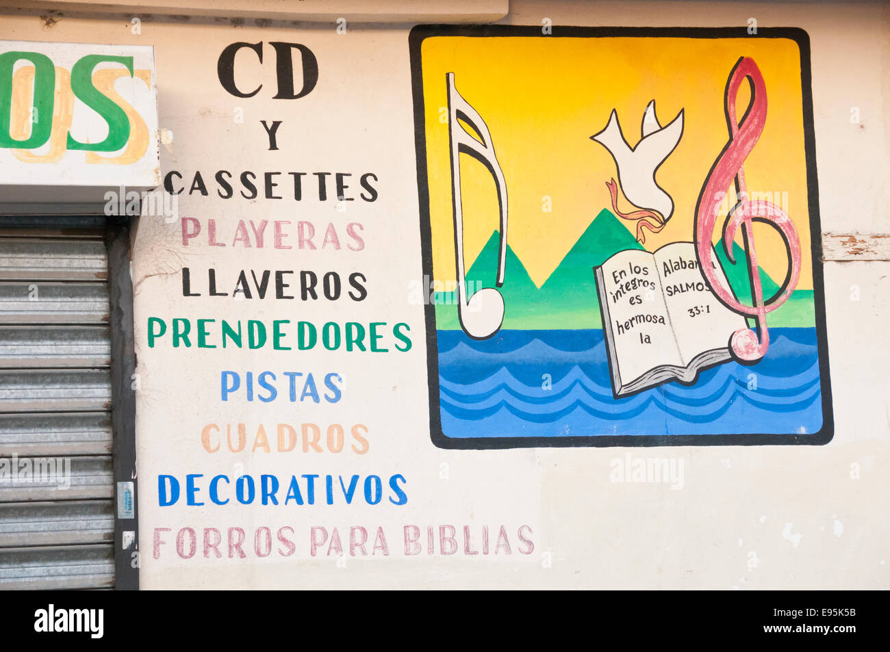 Religiöse Buchhandlung, Panajachel, Guatemala Stockfoto