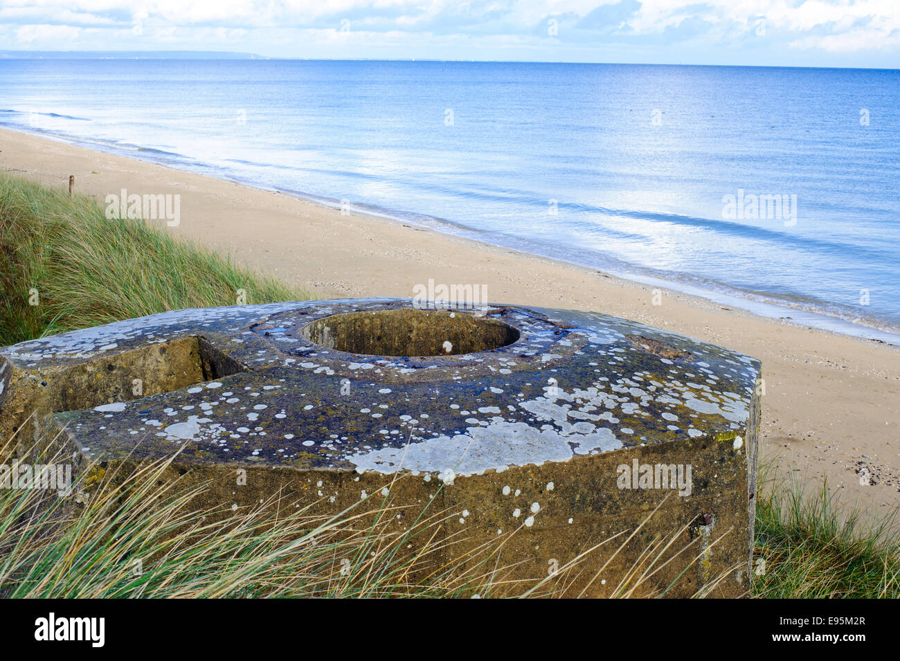 Tobruk Bunker WW2, Utah Beach ist eines der fünf Strände der Landung in der Normandie am 6. Juni 1944, während des zweiten Weltkriegs. U Stockfoto