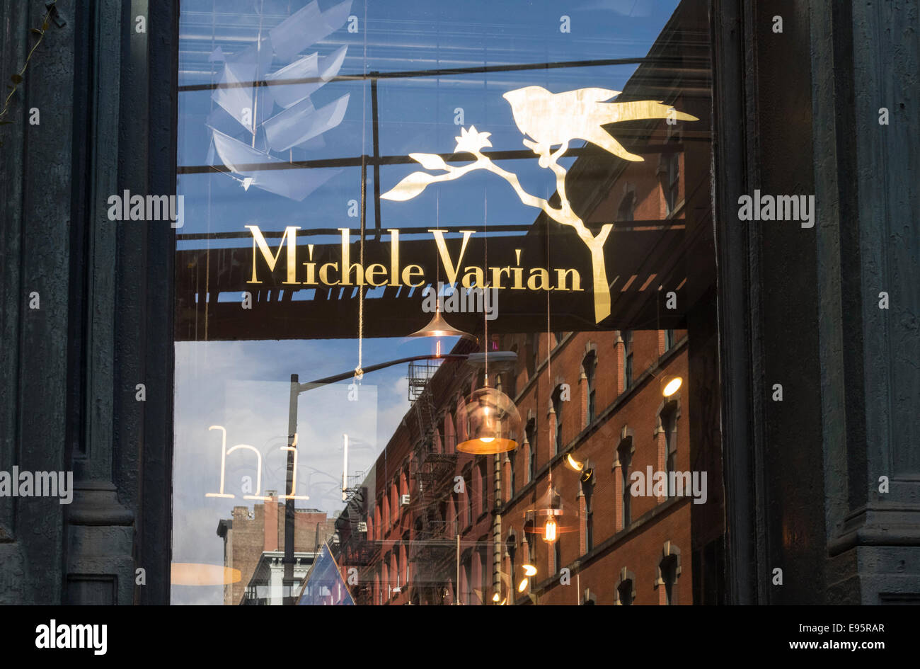 Michele Varian Schaufenster mit Produkten für das Haus in Lower Manhattan in New York City Stockfoto