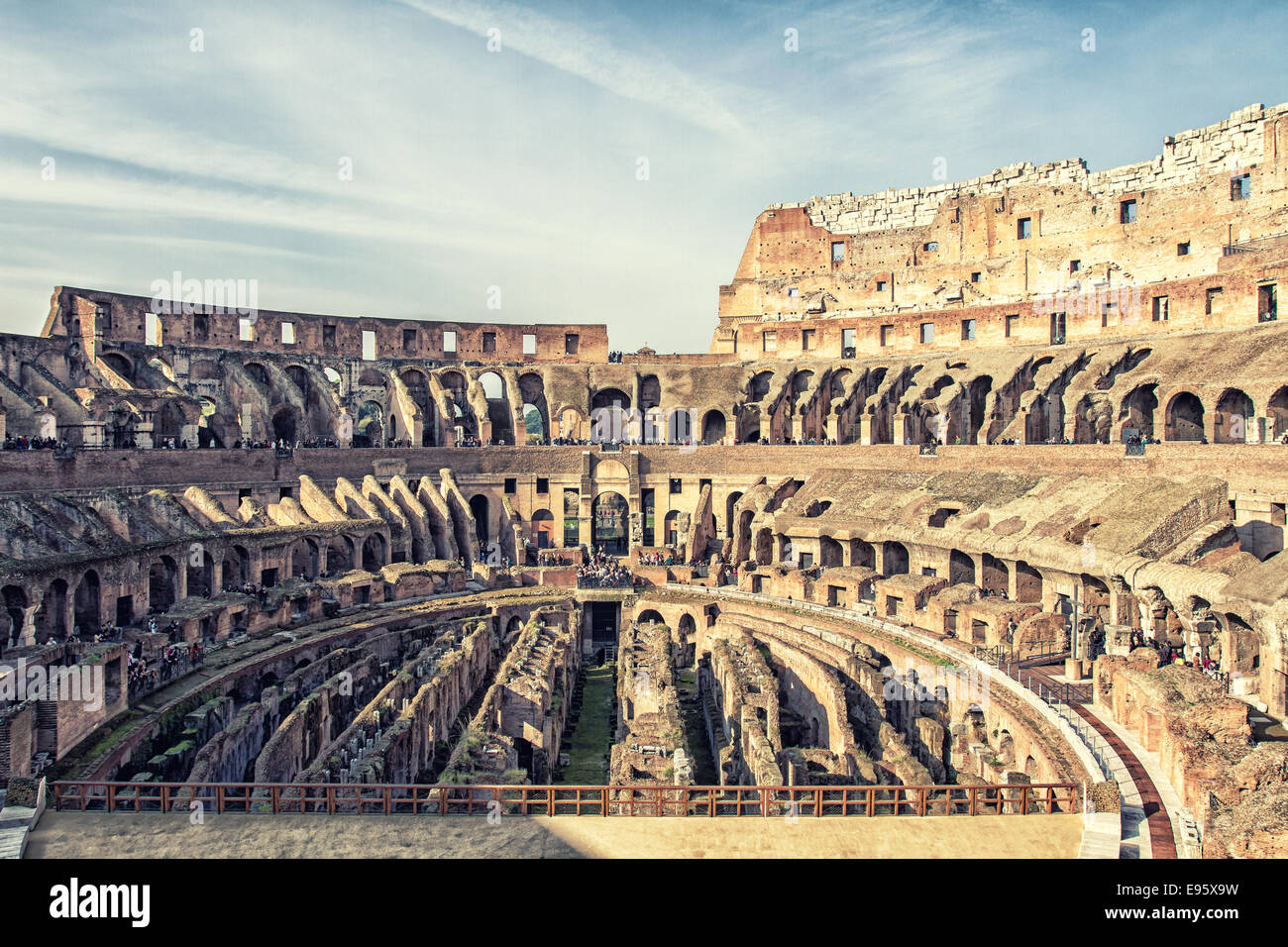 Blick auf das Kolosseum Amphitheater in Rom Stockfoto