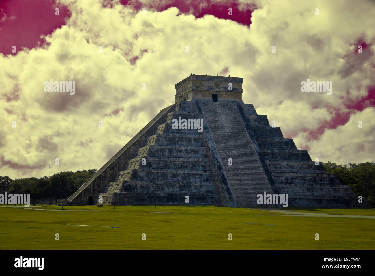 Chichen Itza die Hauptpyramide El Castillo Stockfoto