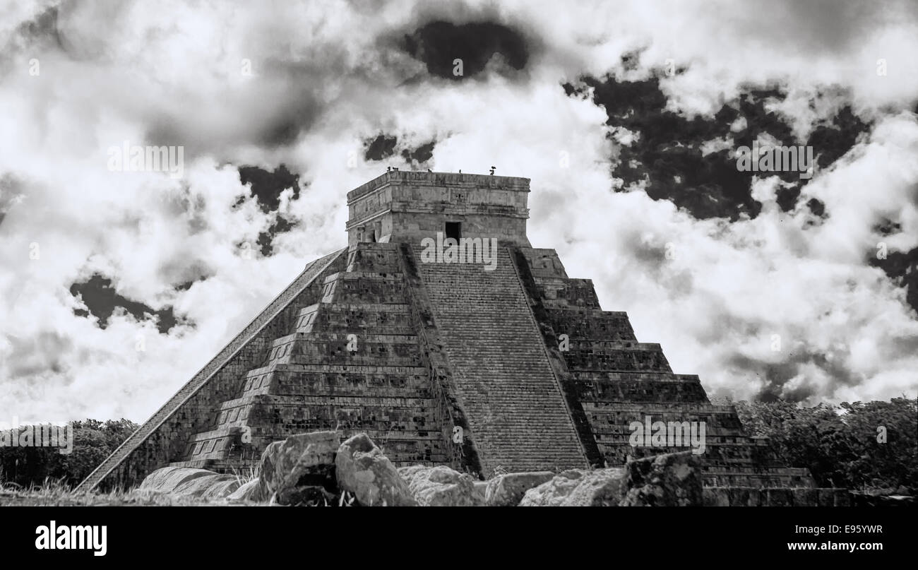 Chichen Itza die Hauptpyramide El Castillo Stockfoto