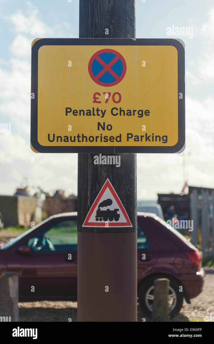 Keine unberechtigte Parken Zeichen in Hastings UK Stockfoto