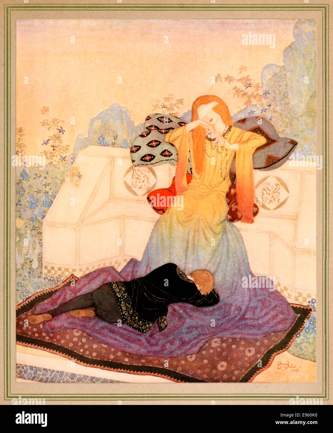 Die Zauberin - Edmund Dulac Illustration aus "The Dreamer of Dreams". Siehe Beschreibung weitere Informationen Stockfoto