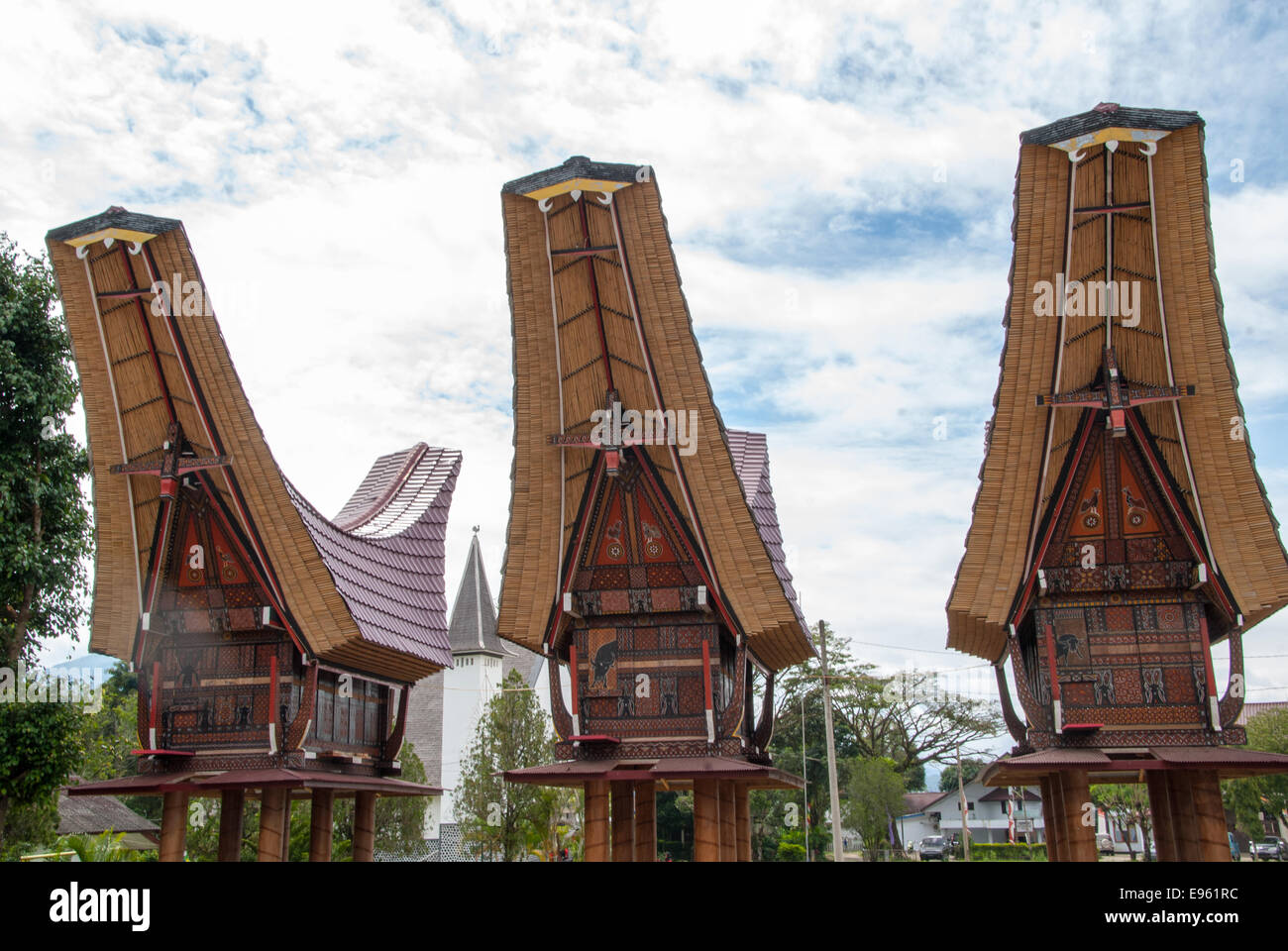 traditionelle Gräber auf Kete Kesu auf Sulawesi in Indonesien Stockfoto