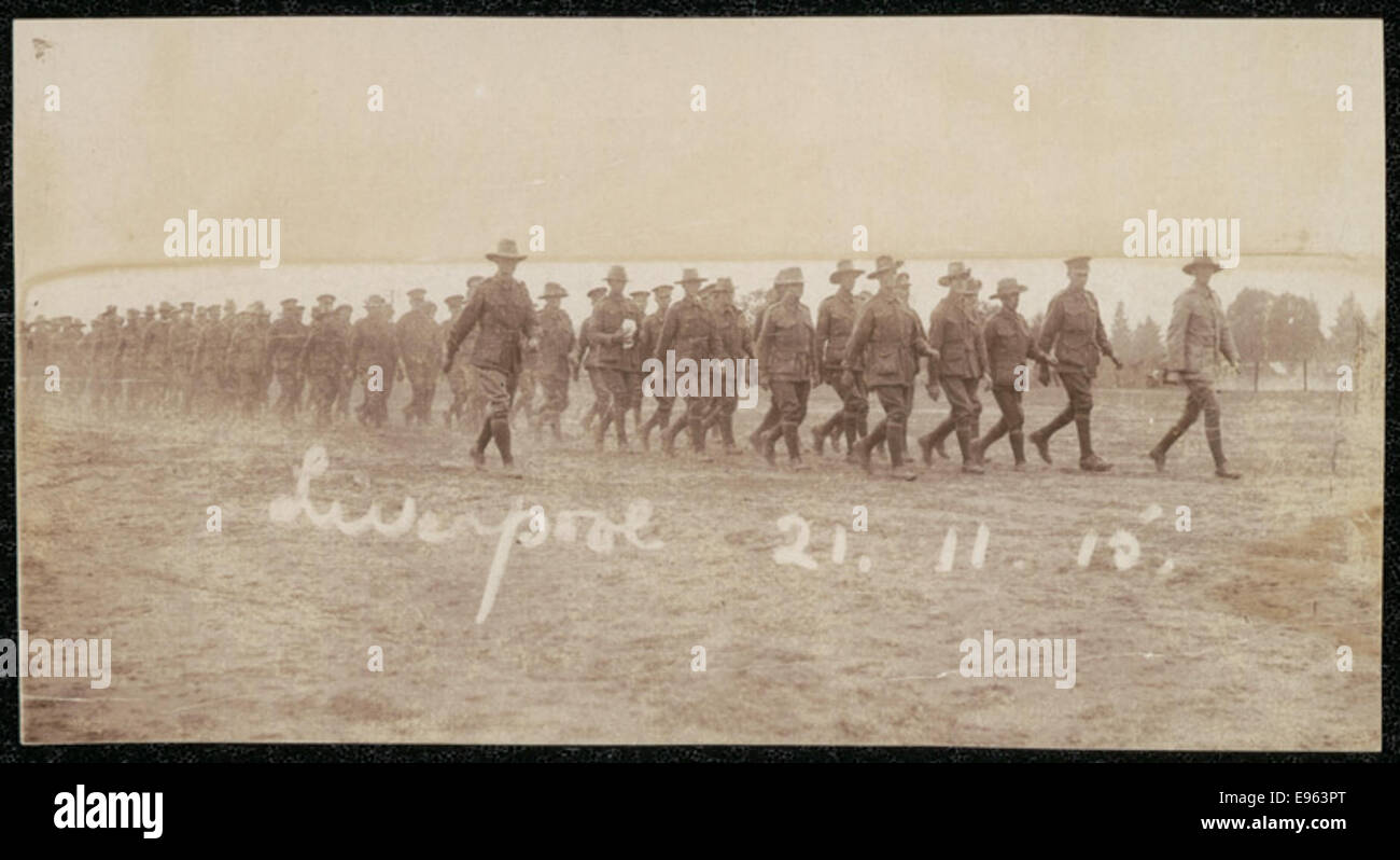 WWI Rekrutierung März Liverpool, New South Wales Stockfoto