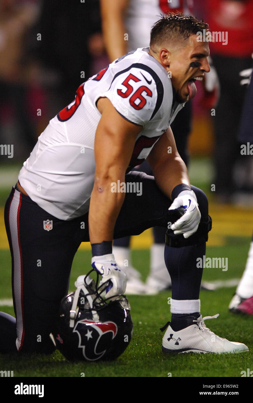 Pittsburgh, USA. 20. Oktober 2014. Brian Cushing #56 während der Pittsburgh Steelers Vs Houston Texans Spiel in Pittsburgh, PA Bildnachweis: Cal Sport Media/Alamy Live-Nachrichten Stockfoto