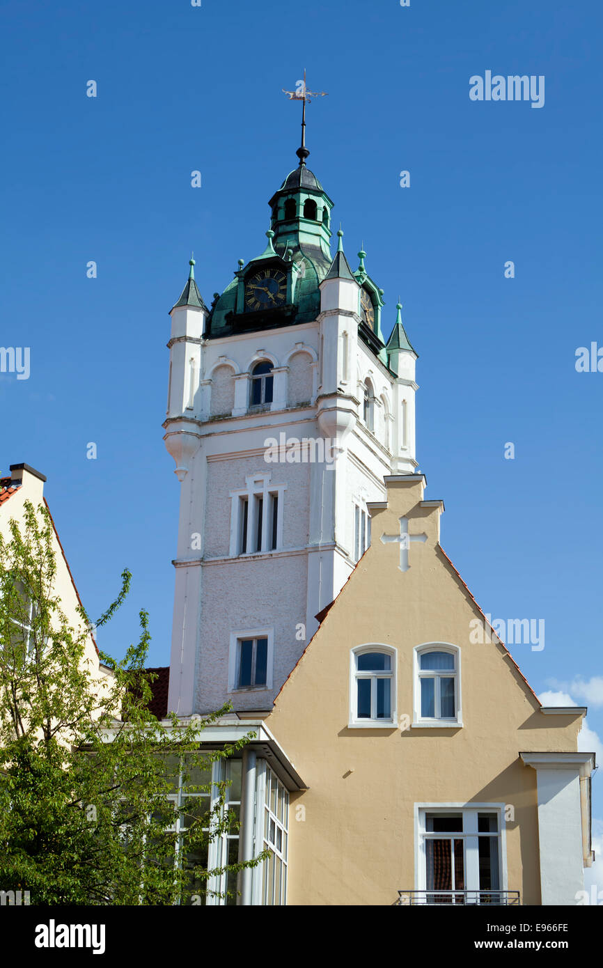 Rathaus und Kirche des Heiligen Johannes, Verden eine der Aller; Niedersachsen; Deutschland; Europa; Stockfoto