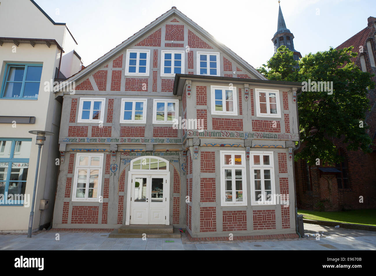 neu restaurierte Haus, Altstadt, eine der Aller Verden; Niedersachsen; Deutschland; Europa; Stockfoto
