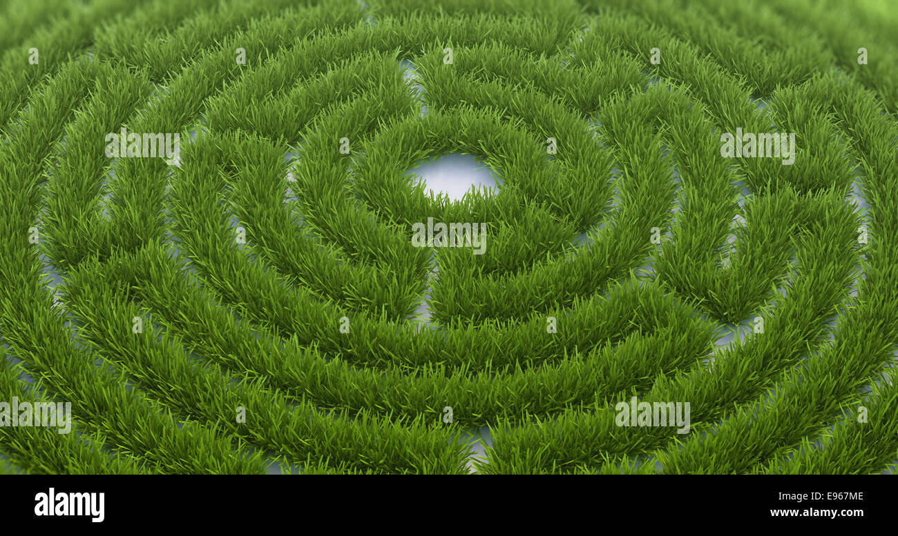Labyrinth aus Grass gemacht Stockfoto