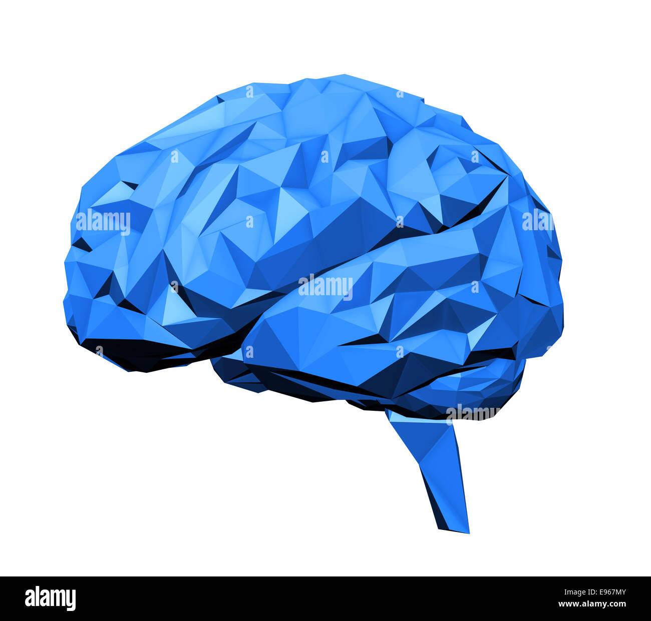Stilisierte menschliche Gehirn mit einem 3D Polygon-look Stockfoto