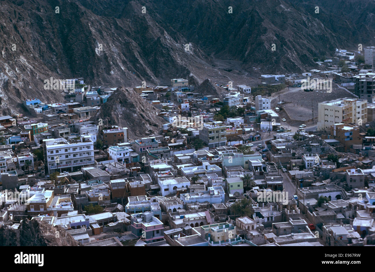 Luftaufnahme über Ruwi-Muscat, Oman, 1975 Stockfoto