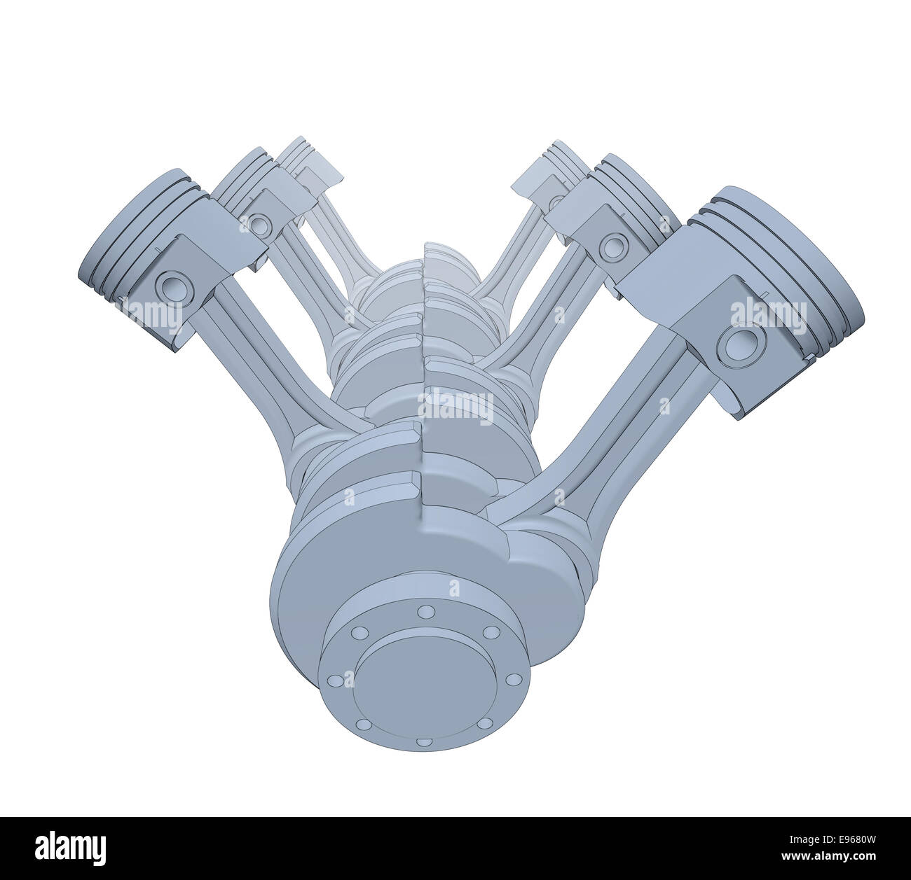 3D V8 Motor Hintergrund illustration Stockfoto