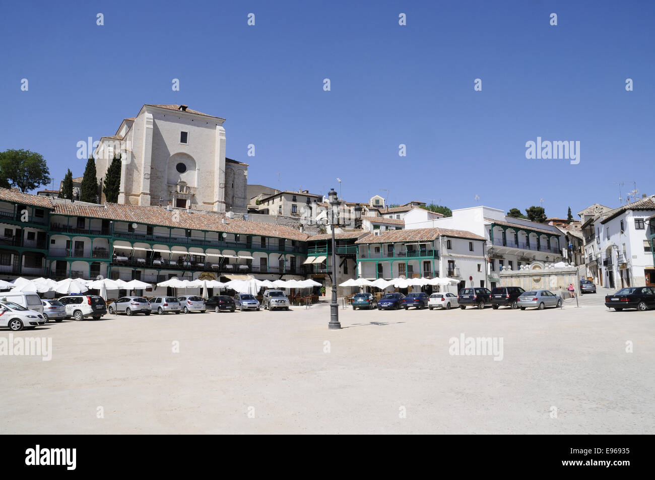 Die Plaza Mayor, Chinchon, Spanien Stockfoto