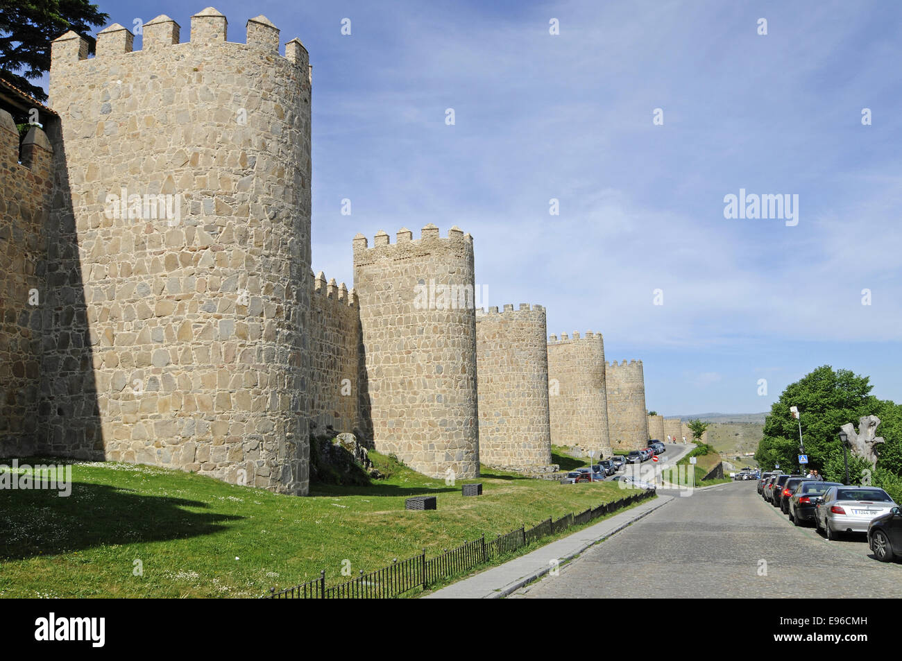 Stadtmauer, Ávila, Kastilien-León, Spanien Stockfoto