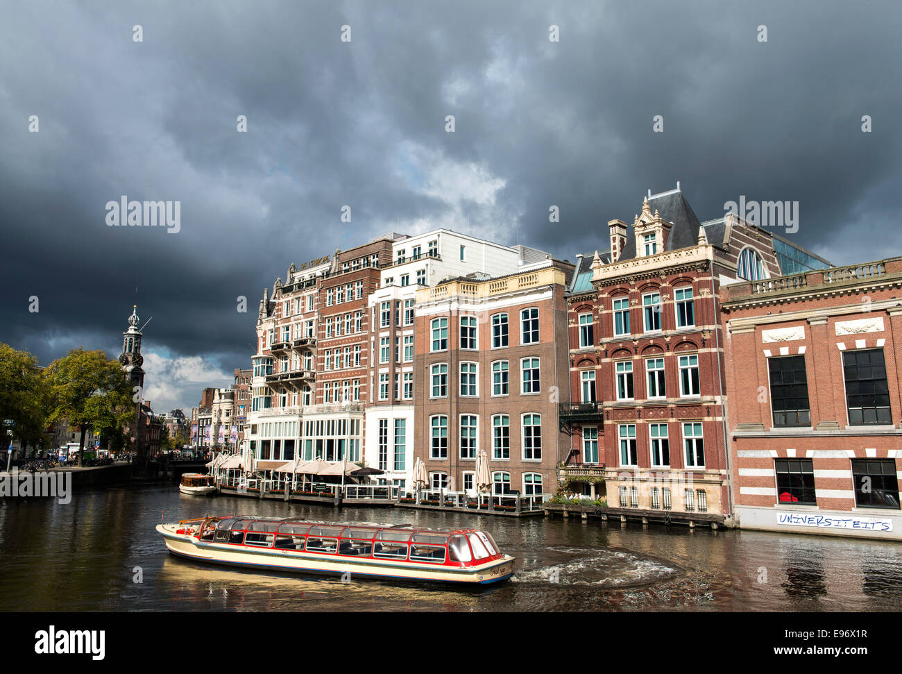 Kanäle von Amsterdam Holland Niederlande Europa Stockfoto