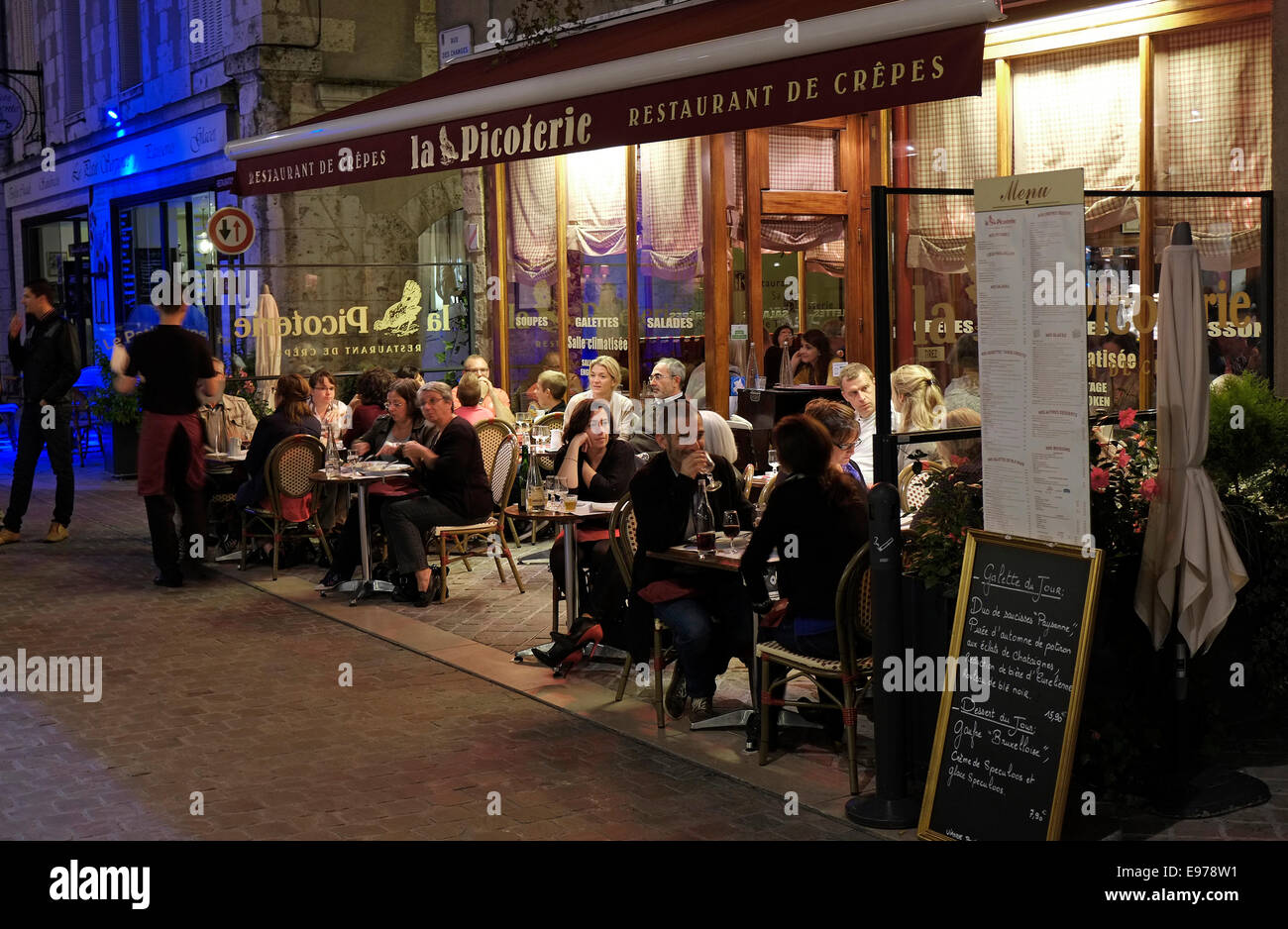Restaurant in Chartres, Frankreich Stockfoto