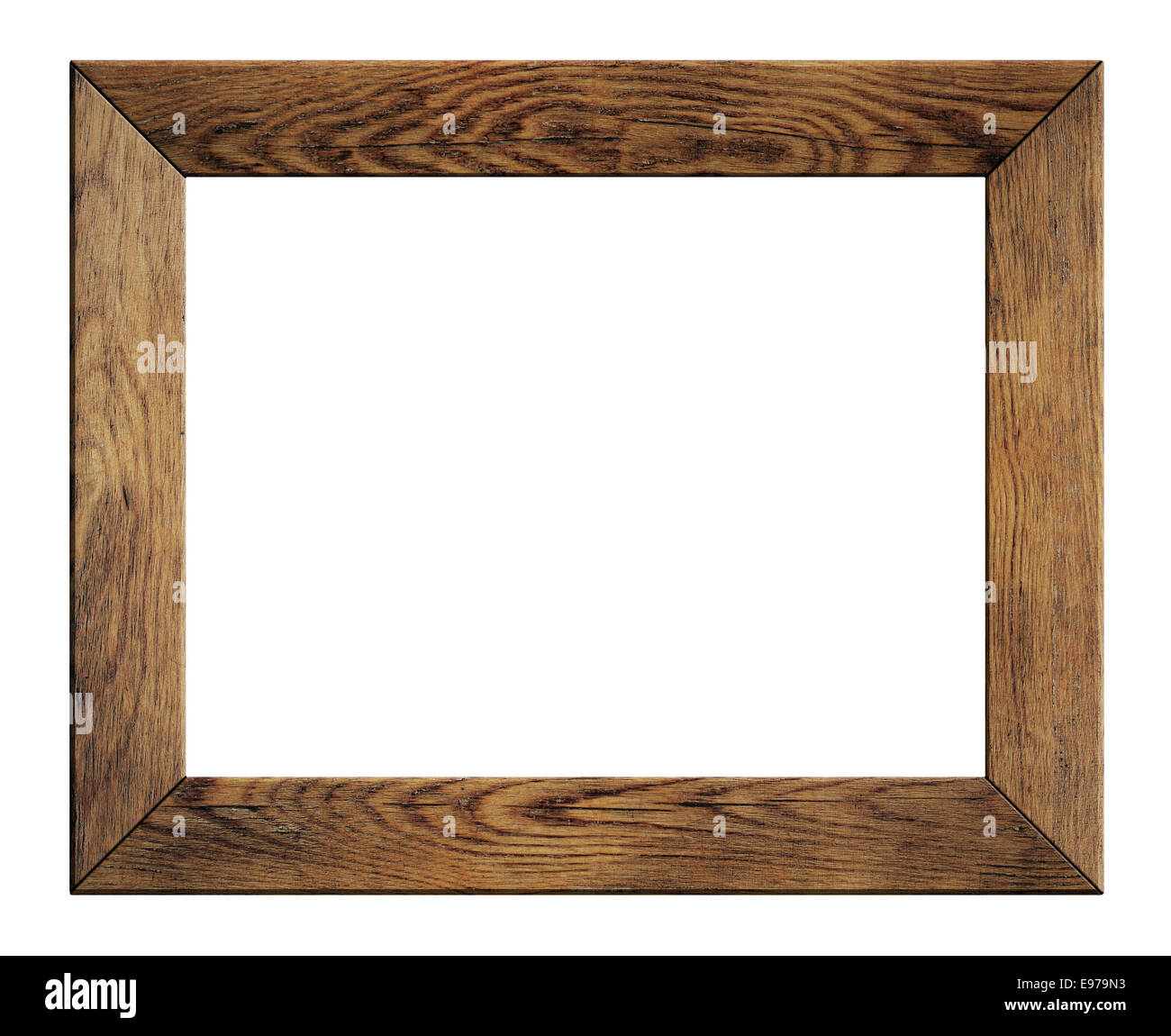 alten Holzrahmen isoliert Stockfoto