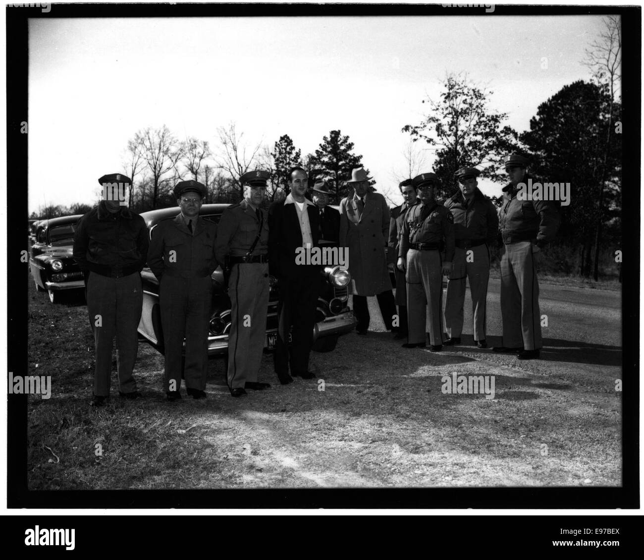 Ein Foto, das einen Radartest zeigt, der von der Mississippi Highway Patrol auf dem US Highway 51 durchgeführt wird, etwa 1 Minute nördlich eines bestimmten Ortes. Stockfoto