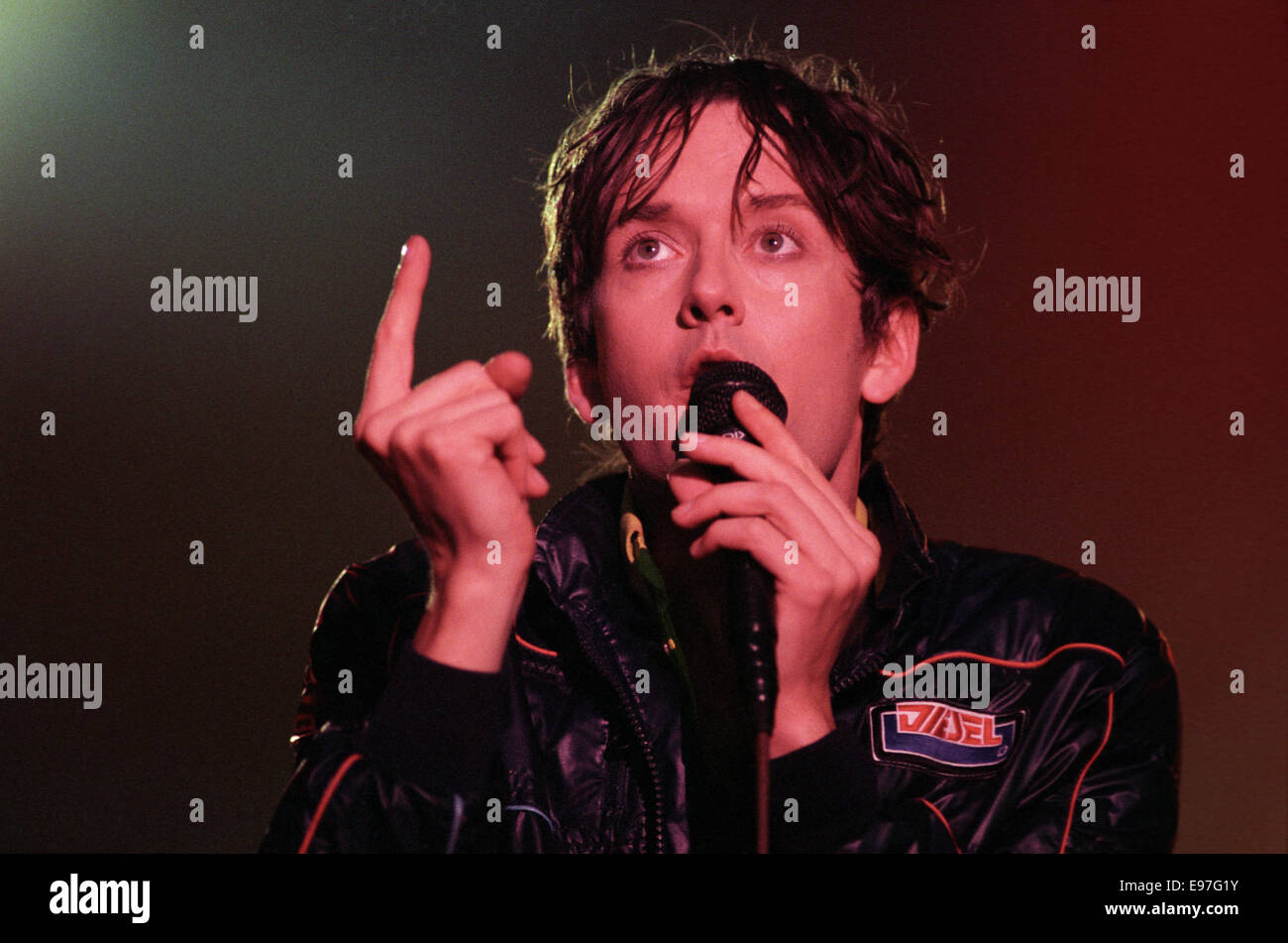 Jarvis Cocker Zellstoff an ' t In The Park "Musikfestival in Schottland, im Jahr 1996. Stockfoto