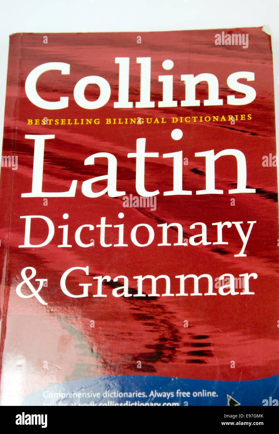 Collins lateinische Wörterbuch und Grammatik Buch. Stockfoto