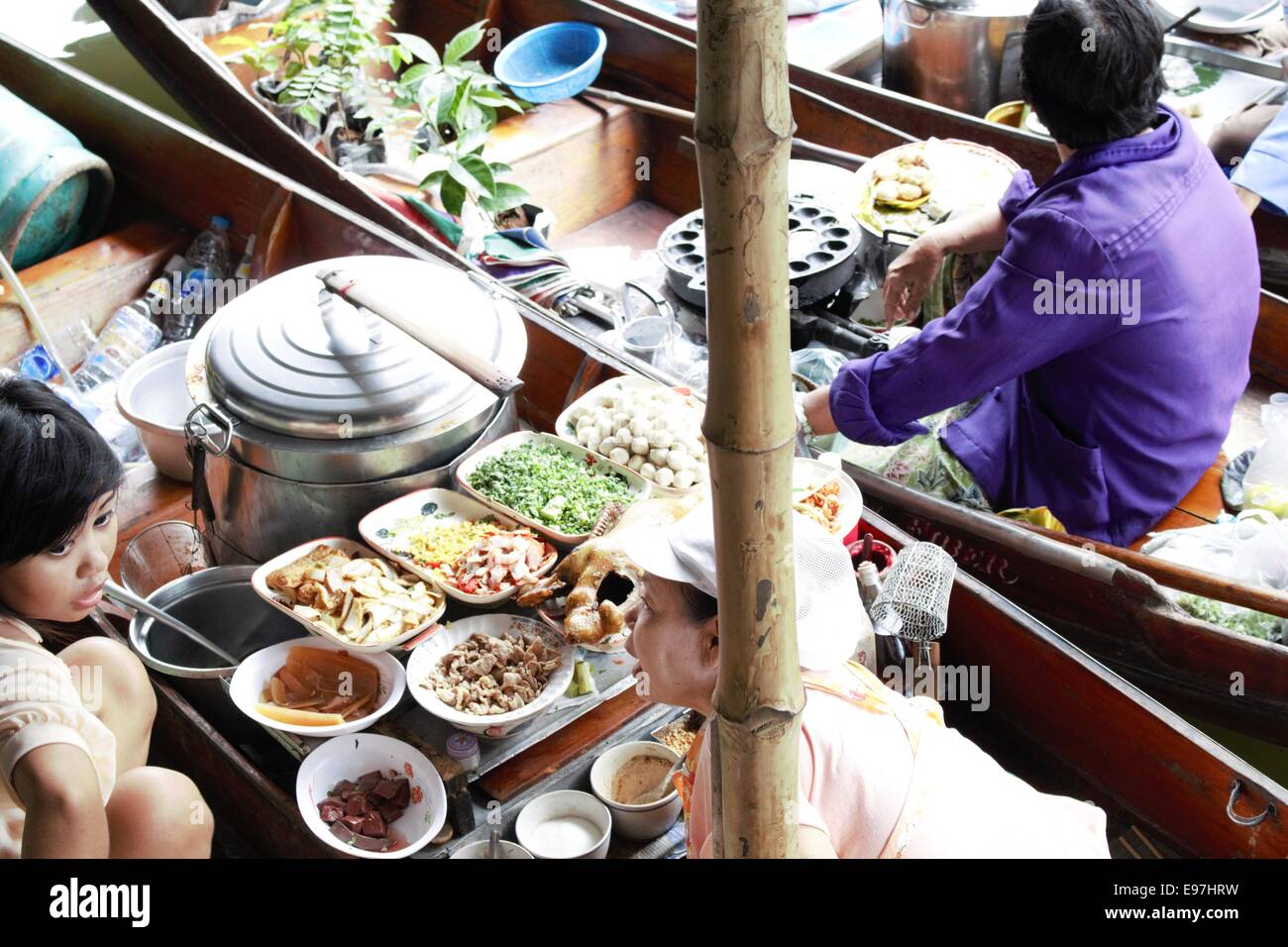 Schönheit in Damnoen Saduak Thailand Stockfoto