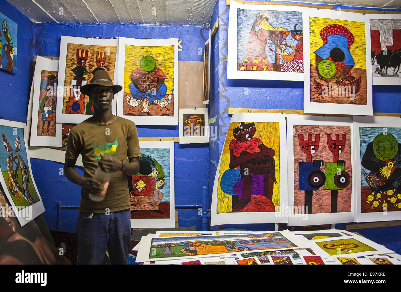 Südafrika, Durban, das Fledermaus-Zentrum, Treffpunkt der lokalen Künstlern joung Stockfoto