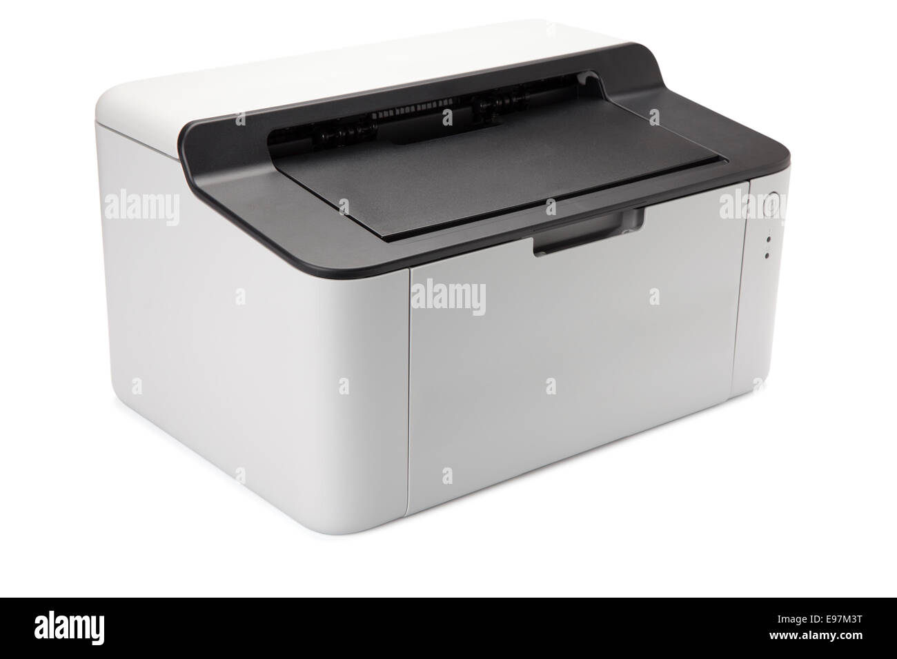 Laser-Drucker, die isoliert auf weißem Hintergrund mit Pfad Stockfoto