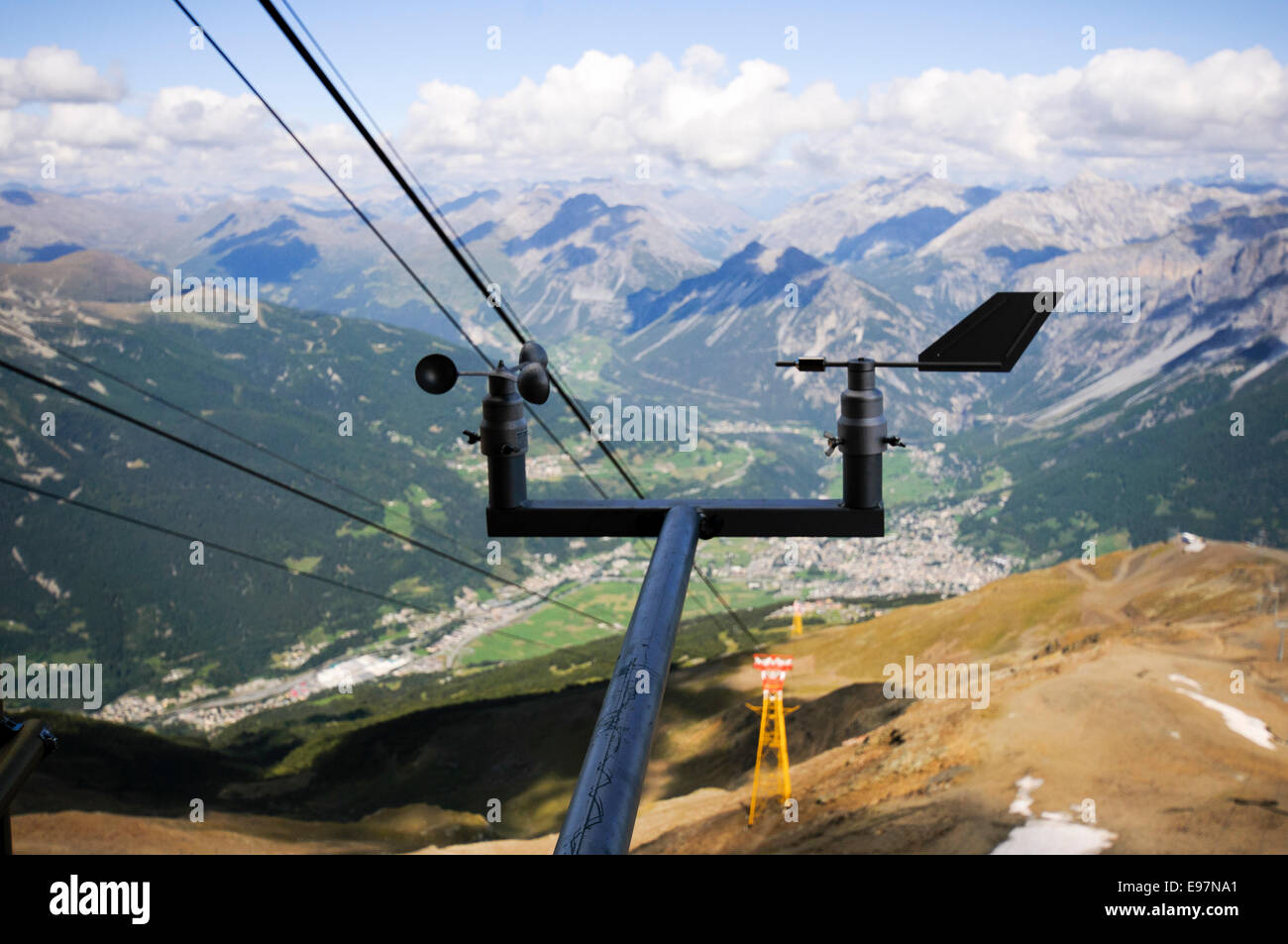 Skilift Seilbahn in Bormio, Lombardei Region der Alpen in Norditalien Stockfoto
