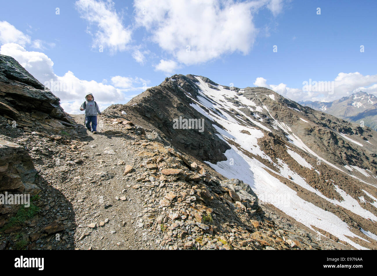 Alpine Berggipfel in Bormio, Lombardei Region der Alpen in Norditalien Stockfoto