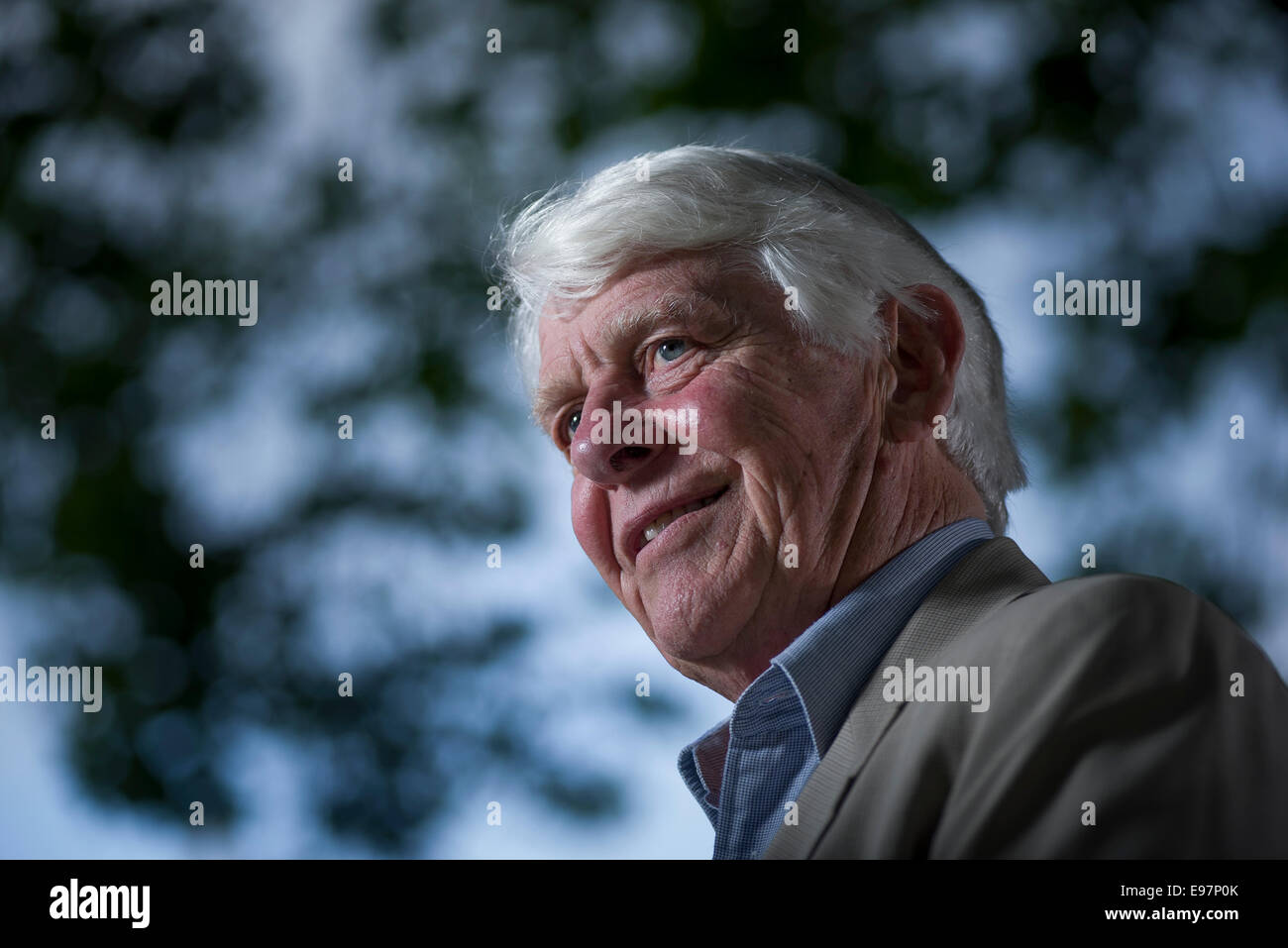 Kornische Explorer und Präsident der Nächstenliebe überleben, Robin Hanbury-Tenison an das Edinburgh International Book Festival. Stockfoto