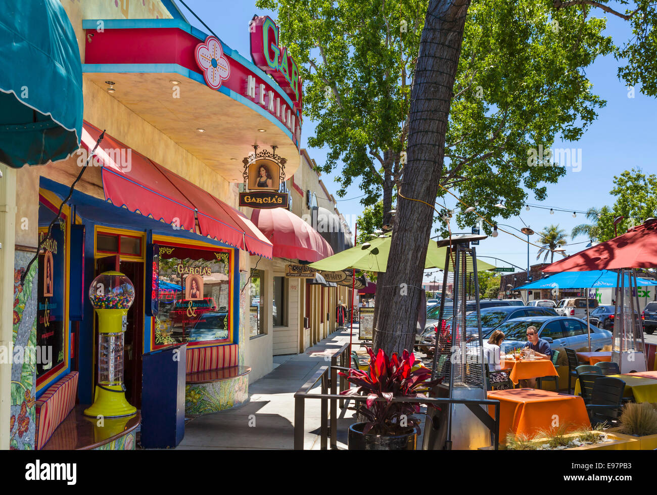 Restaurant auf der State Street im Zentrum von Karlsbad, San Diego County, Kalifornien, USA Stockfoto