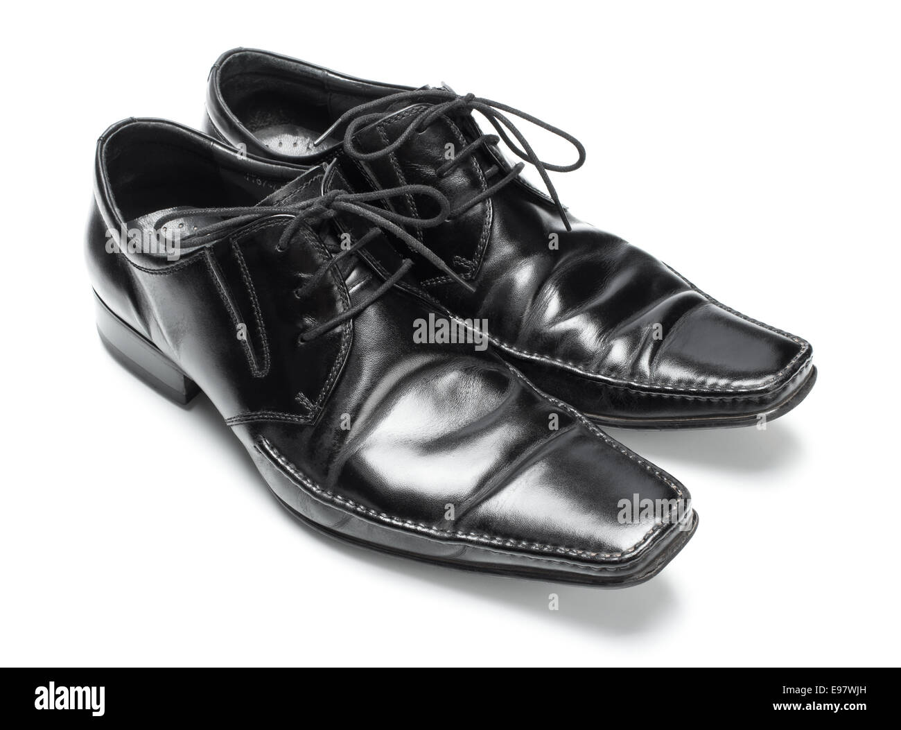 Herren Schuhe Closeup auf weißem Hintergrund Stockfoto