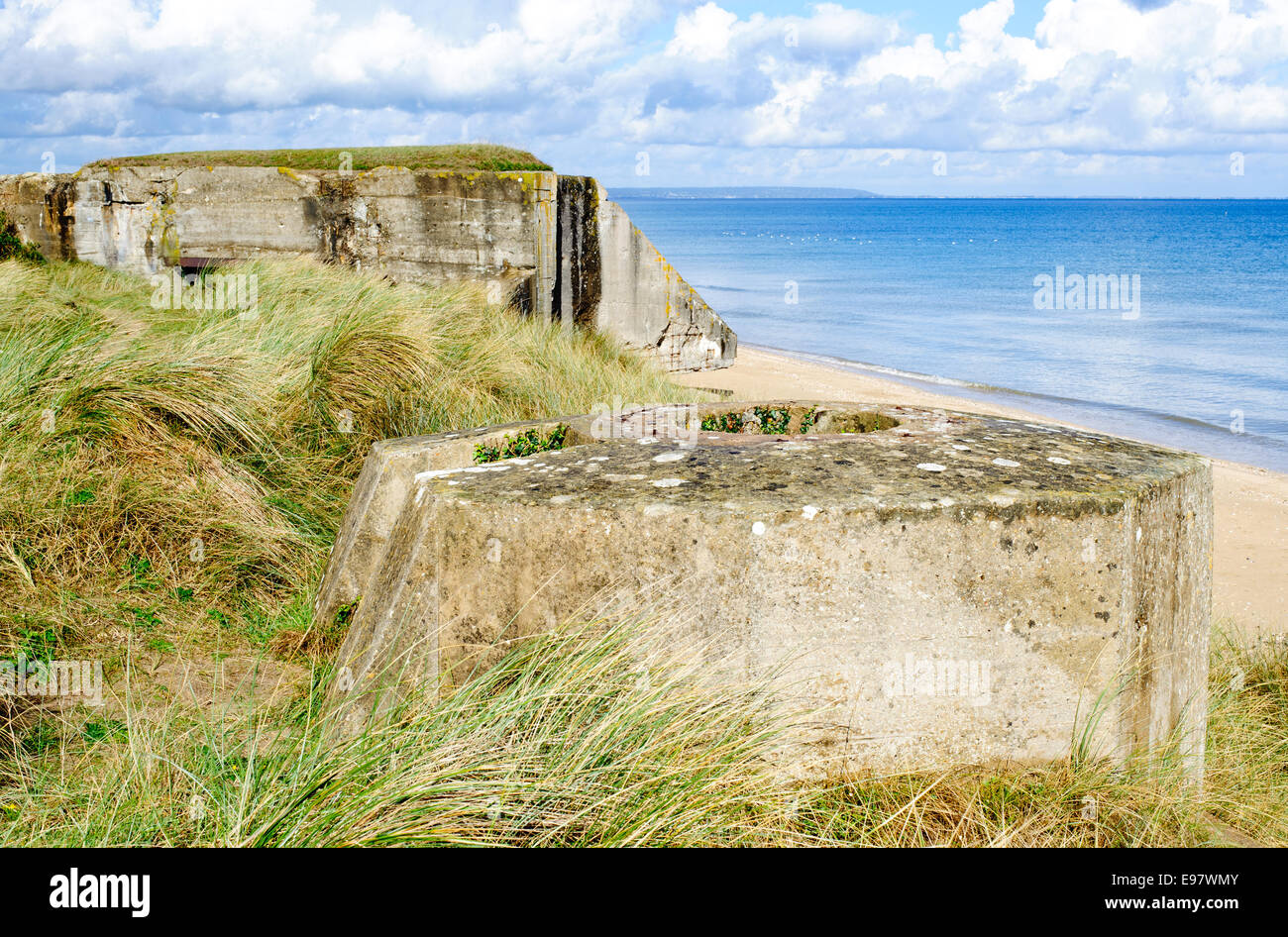 Tobruk Bunker WW2, Utah Beach ist eines der fünf Strände der Landung in der Normandie am 6. Juni 1944, während des zweiten Weltkriegs. U Stockfoto